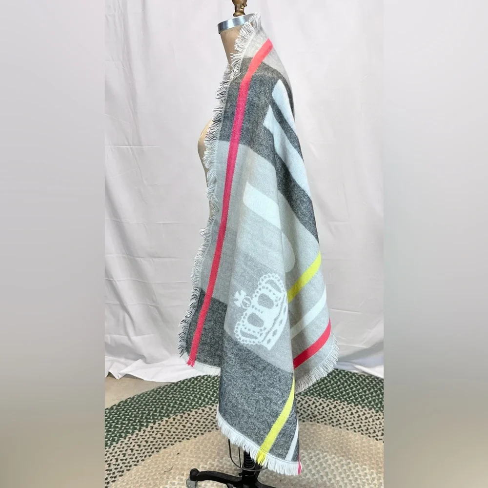Juicy Couture scarf logo spell-out signature graphic blanket throw shoulder wrap